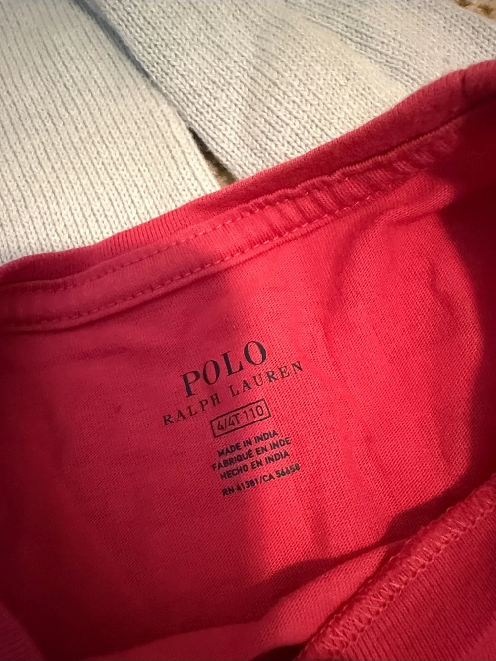 Ralph Lauren Girls' Pink Long-Sleeve Polo Tee with Light Blue Floral Sweater